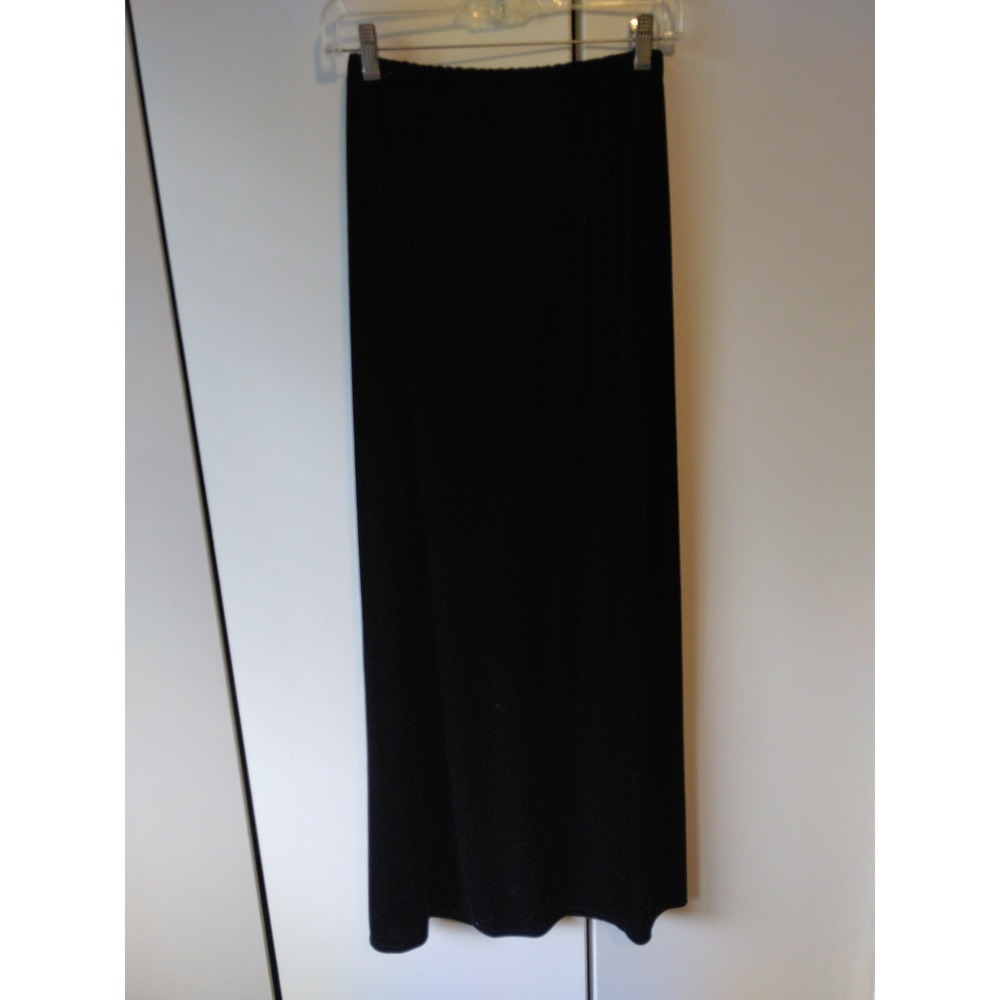 Womens Velvet Maxi Skirt Size S Black Slip Side Slit Whimsigoth Wamp Elegant